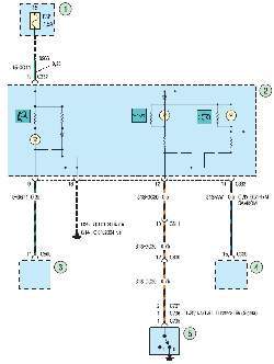 Схема 14б. Комбинация приборов и подрулевые переключатели