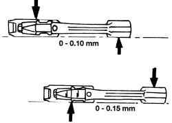 Проверка шатунов на деформацию верхней шатунной головки (А) и нижней шатунной головки (В)