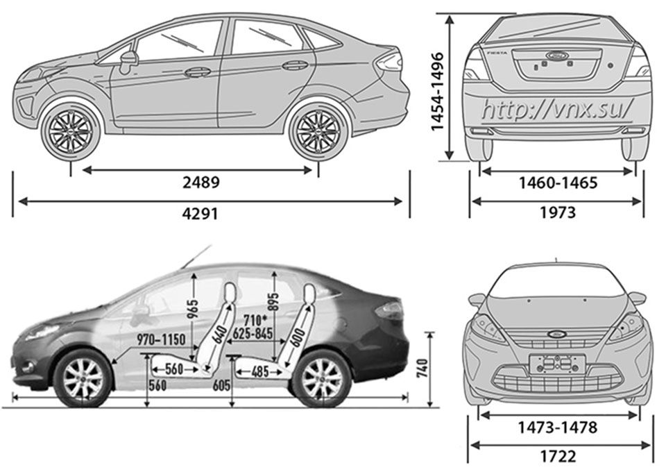 Основные технические характеристики Форд Фиеста седан 2008-2012 (General technical specifications) Ford Fiesta Mark VI/VII