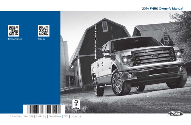 Ford F-150 2014 Owner’s Manual руководство по эксплуатации и техобслуживанию с бензиновыми двигателями DOHC EcoBoost V6 3.5 л (3496 см³ / 214 CID) 369 л.с. (365 bhp)/272 кВт, DOHC Cyclone Ti-VCT V6 3.7 л (3721 см³ / 226 CID) 307 л.с. (302 bhp)/225 кВт, DOHC Coyote V8 5.0 л (4951 см³ / 302 CID) 364 л.с. (360 bhp)/270 кВт и SOHC Boss V8 6.2 л (6210 см³ / 378 CID) 417 л.с. (411 bhp)/306 кВт. Инструкция пользователя (owner guide) Форд Ф-Серии 150 с 2008
