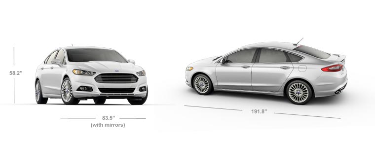 Габаритные размеры Форд Фьюжн Гибрид (dimensions Ford Fusion Hybrid North America 2014)