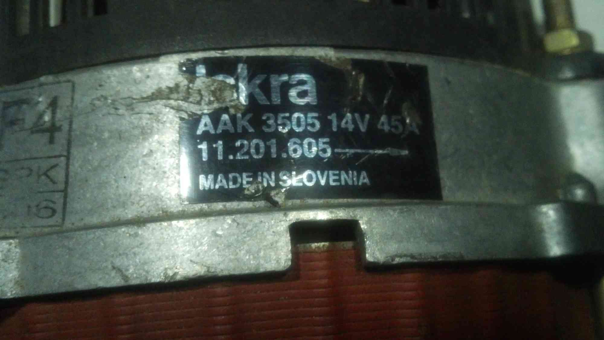 Генератор ISKRA AAK 3505 45A наклейка